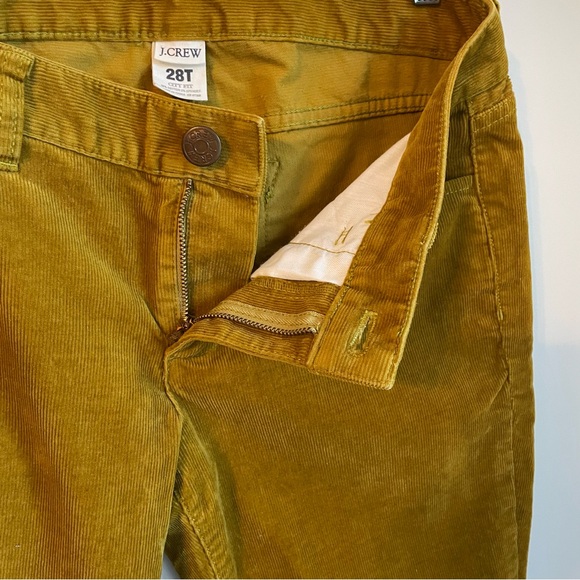 J.Crew 35” Inseam City Fit Dark Golden Mustard Corduroy Pants Size 28T Tall Long - Picture 5 of 12